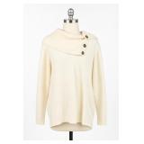 Calvin Klein Cream Knit Turtleneck Sweater Size S