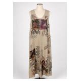 Sleeveless Patterned Dress, Size S/M