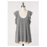 Current/Elliott Gray Ruffle Top Size 1
