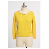 Kato Collins Yellow Lace Collar Sweater