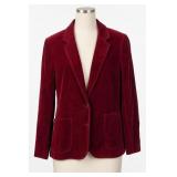 De Mura Size 10 Red Velvet Blazer Made In Japan