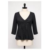 Ann Taylor Black Long Sleeve Rayon Top
