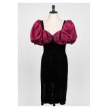 Scott McClintock Black Dress With Magenta Sleeves