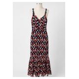 Monique L Floral Embroidered Dress Size 0
