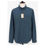 Nordstrom Trim Fit Navy-Teal Gingham Shirt XL