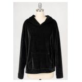 Guess Los Angeles Black Velvet Hooded Top XXL