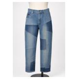 Vibes Jean 100% Cotton Patchwork Jeans W40 L30
