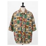 Sunset Hawaii 100% Cotton Patchwork Shirt XL