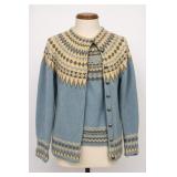 Handknit In Norway 100% Wool Fair Isle Cardigan