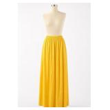 Yellow Pleated Maxi Skirt