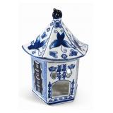 Blue & White Ceramic Hanging Bird Feeder