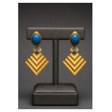 Dina Panagopoulos Turquoise Clip-On Earrings