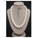 Monet White Lucite Beaded Necklace