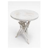 East At Main Style Joeslin White Teakwood Table