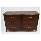 Dark Wood Six-Drawer Dresser
