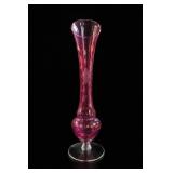 Cranberry Glass Bud Vase