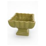 Green Scalloped Footed Ceramic Bowl