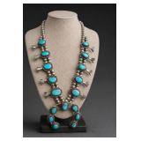 R Begay Sterling Silver Squash Blossom Necklace