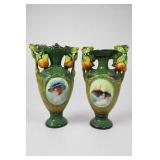 Robert Hanke Austrian Porcelain Portrait Vase Pair