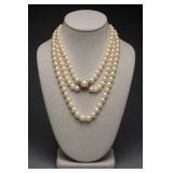 JBK Three-Strand Faux Pearl Necklace