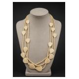 Hand Carved Cow Bone Heart Beaded Necklace