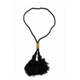 YSL-Style Black Rope Tassel Necklace