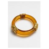 Amber-Tone Embellished Bangle Bracelet