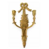 Brass Double-Arm Wall Sconce With Bow