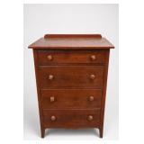 Early Wooden 4-Drawer Chest Of Drawers