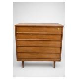 Dixie Mid-Century Modern Five-Drawer Wood Dresser