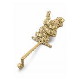 Vintage Brass Santa Stocking Holder
