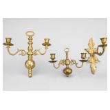Brass Candelabra Candle Holder Set, 3 Pieces