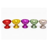 Set Of Five Colored Aluminum Sorbet Cup Holders