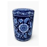 Pip Blue Floral Porcelain Lidded Canister 11in