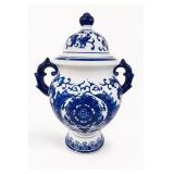 Blue & White Floral Chinoiserie Ginger Jar