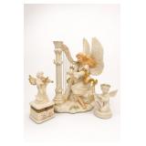 Baum Bros Angel Figurines & Candleholder