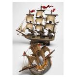 Pair of Wooden Model Sailing Ships