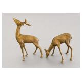 Pair Brass Buck & Doe Deer Figurines