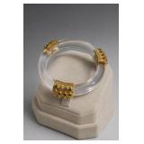 Clear Lucite Studded Cuff Bracelet