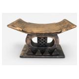 Ashanti Style Stool With Geometric Design