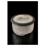 Art Deco Glass Powder Jar With Lid