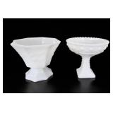 Anchor Hocking Milk Glass Pedestal Bowls, Pair