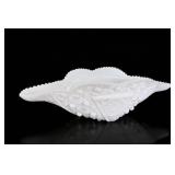 Kemple Milk Glass Napoleon Hat Oblong Bowl