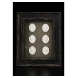 Framed Set of Six Classical Cameo Portraits