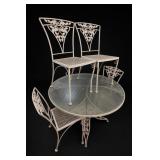 Woodard Wrought Iron Patio Table & 4 Chairs