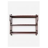 Mahogany 3-Tier Scalloped Wall Shelf