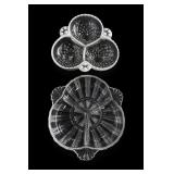 Hobnail Glass 3-Section & Divided Serving Dishes