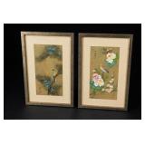 Pair Of Framed Chinese Bird Watercolors