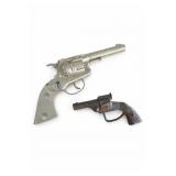 Vintage Cap Gun Pair, Ornate Revolvers As Is