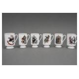 Franklin Mint Norman Rockwell Porcelain Mugs 6Pc